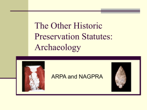 The Other Historic Preservation Statutes: Archaeology