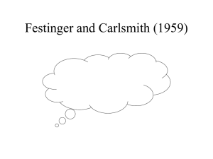 Festinger and Carlsmith (1959)