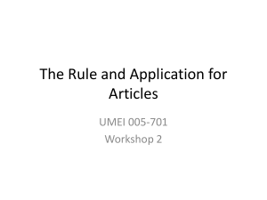 The Rule and Application for Articles - umei005-701