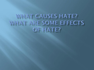 What Causes Hate?