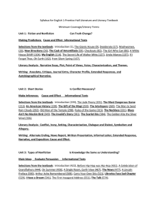Syllabus for English 1-Prentice Hall Literature and Literacy Textbook