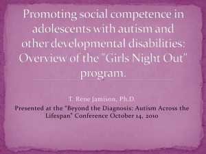 Promoting social competence in adolescents with autism and other