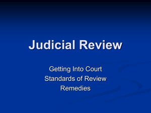 Judicial Review: Getting Into Court