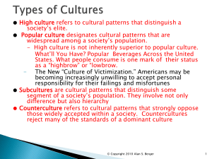Types of Cultures - Solon City Schools