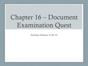 Chapter 16 * Document Examination Quest