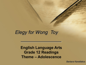 Elegy for Wong Toy - HRSBSTAFF Home Page