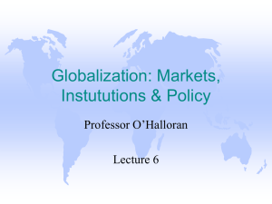 Globalization & International Economic Policy
