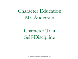 Character Education Self-discipline