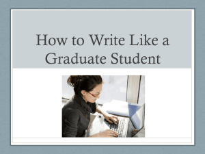 Writing Like a Graduate Student