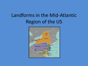 Landforms in the Mid-Atlantic Region of the US