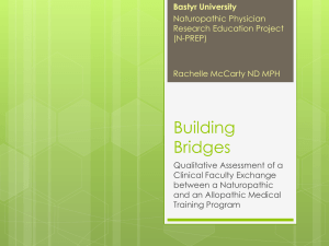 Building Bridges - National College of Natural Medicine
