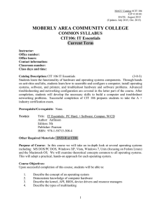 CIT 106 IT Essentials I - Moberly Area Community College