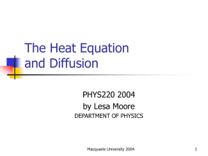 The Heat Equation and Diffusion