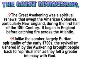 Great Awakening and French and Indian War