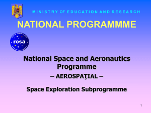 AEROSPATIAL: Space Exploration Subprogramme