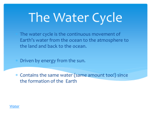 The Water Cycle - Brookville Local Schools