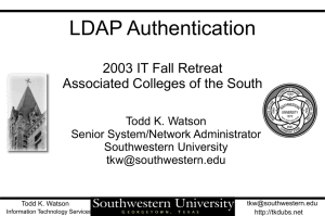 LDAP_Presentation - Southwestern University