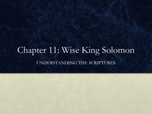 Chapter 11: Wise King Solomon