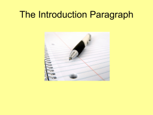 Introduction Paragraphs
