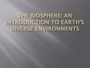 The Biosphere: An Introduction to Earth's Diverse Environments