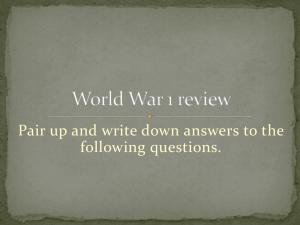 World War 1 review