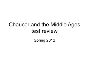 Chaucer and the Middle Ages test review