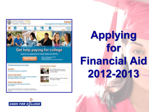 Applying for Financial Aid 2011-12