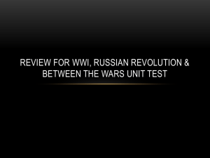Review for wwi, Russian revolution & between the wars unit test