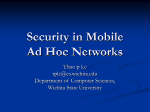 Security in Mobile Ad Hoc Networks - Computer Science