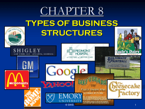 Ch. 8 Business Organizations