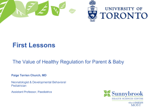 First lessons: the value of healthy regulation in mother and baby