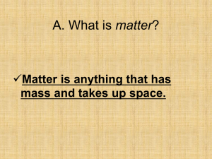 What is matter? - Riverdale Middle School