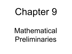 Some Mathematical Preliminaries