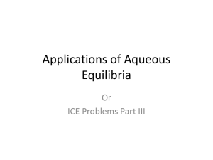 Applications of Aqueous Equilibria - OPHS-AP