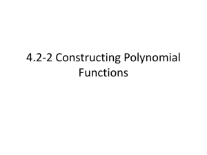 4.2-2 Constructing Polynomial Functions