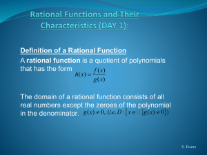 Rational Functions and Their Characteristics (DAY 2)