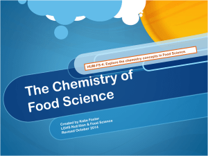 The Chemistry of Food Science