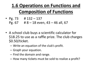 1.6 Operations on Functions and Composition of Functions