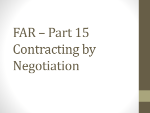 FAR * Part 15 Contracting by Negotiation