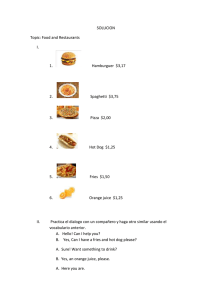 SOLUCION Topic: Food and Restaurants Hamburguer $3,17