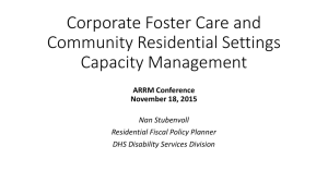 Corporate Foster Care & Community Residential Settings