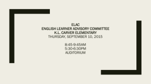 ELAC presentation  - KL Carver Elementary School