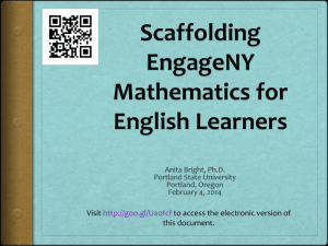 Scaffolding Mathematics for English Learners: Session