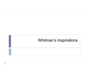Whitman*s Inspirations