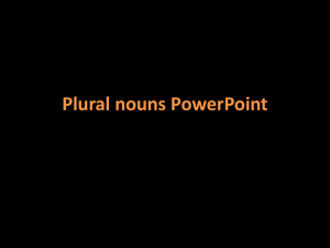 Plural nouns PowerPoint