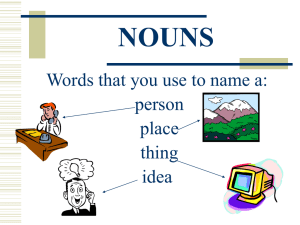 Nouns notes on Powerpoint