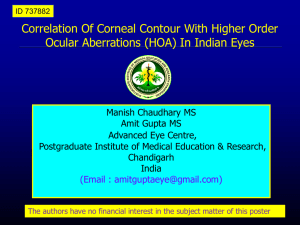 Characterization Of Higher Order Ocular Aberrations (HOA) In