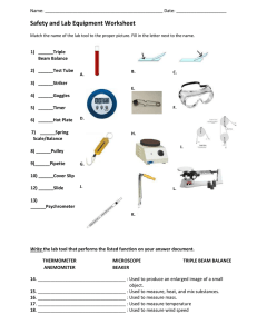 Safety and Lab Equipment Worksheet