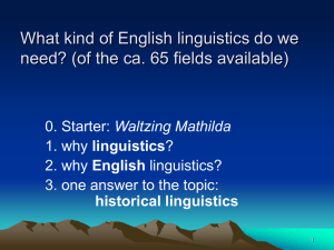 1. Why linguistics?
