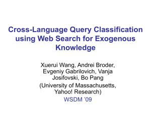 Cross-Language Query Classification using Web Search for